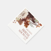 ブラウンブルゴーニュ秋インラブフローラブライダルシャワー スタンダードカクテルナプキン (角)