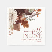ブラウンブルゴーニュ秋インラブフローラブライダルシャワー スタンダードカクテルナプキン (正面)