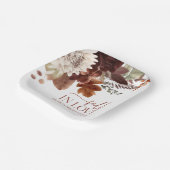 ブラウンブルゴーニュ秋インラブフローラブライダルシャワー ペーパープレート (傾斜あり)