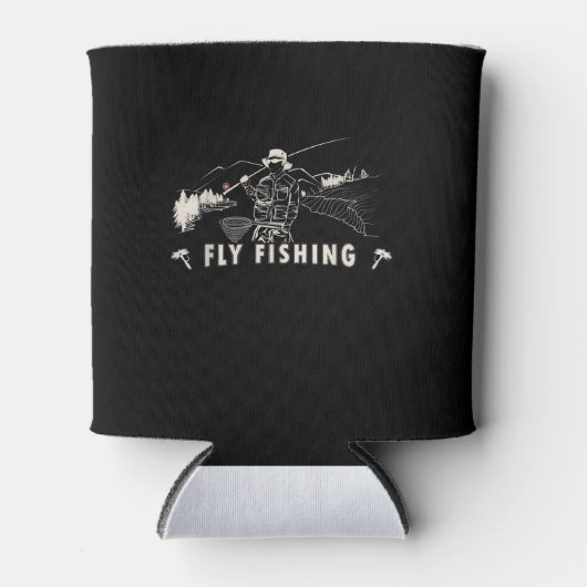 ブラウンブルックマスフライ釣りギフト釣り人線 缶クーラー (正面)