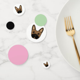 ブラウンブルフランスのドッグ顔テーブル紙吹雪 コンフェッティ