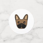 ブラウンブルフランスのドッグ顔テーブル紙吹雪 コンフェッティ (スモール正面)