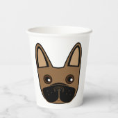 ブラウンブルフランスのドッグ顔 紙コップ (裏面)