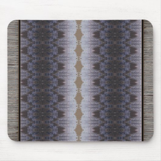 ブラウンブルーとグレーカーパターン（の模様が）あるペットスタイル マウスパッド (正面)