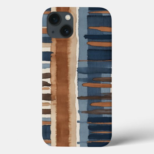 ブラウンブルーの錆とベージュ抽象芸術 Case-Mate iPhoneケース (裏面)