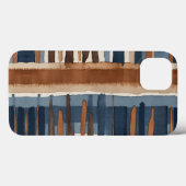 ブラウンブルーの錆とベージュ抽象芸術 Case-Mate iPhoneケース (裏面 (横))