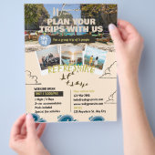 ブラウンブルーイラストレーション旅行代理店 チラシ (手)