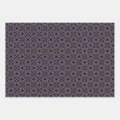 ブラウンブルーエレガントブラックジオメトリックイスラム様式 ラッピングペーパーシート (正面3)