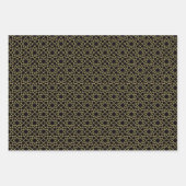 ブラウンブルーエレガントブラックジオメトリックイスラム様式 ラッピングペーパーシート (正面2)