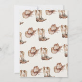 ブラウンブルーカウボット最初のロデオ1歳の誕生日 招待状 (裏面)