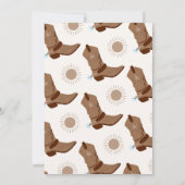 ブラウンブルーカウボーイブーツ最初のRodeo最初の誕生日 招待状 (裏面)