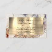 ブラウンブルーグリッター水彩金箔 名刺 (裏面)