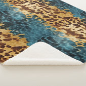 ブラウンブルーコウィド シェルパブランケット (3/4)