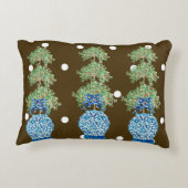 ブラウンブルーチノイスリーオレンジトピアリー アクセントクッション (裏面)