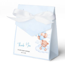 ブラウンブルーテディベアバルーンベビー