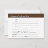 ブラウンブルービジネスガライベント企業のRSVP 出欠カード (裏面)