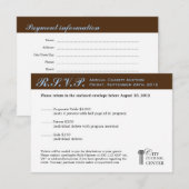 ブラウンブルービジネスガライベント企業のRSVP 出欠カード (正面/裏面)