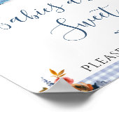 ブラウンブルーフローラリトルカボチャートラック赤ちゃんシャワー ポスター (角)