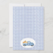 ブラウンブルーフローラリトルカボチャートラック赤ちゃんシャワー 招待状 (裏面)