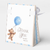 ブラウンブルーベア赤パーソナライズされたちゃんシャワー フェイバーボックス (裏面サイド)