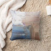 ブラウンブルーホワイト抽象芸術 芸術的 クッション (ブランケット)