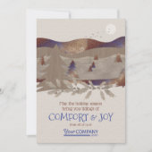 ブラウンブルーロゴ会社素朴のホリデーカード カード (正面)