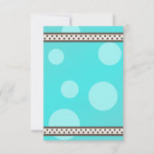 ブラウンブルー水玉模様リボンバルミツワー返信カード 出欠カード (裏面)