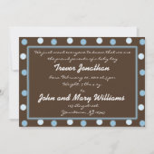 ブラウンブルー男の赤ちゃんのアナウンスメントカード 案内状 (裏面)