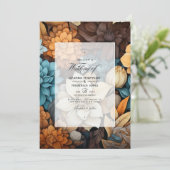 ブラウンブレンドフローラ冬の結婚式 招待状 (スタンド正面)