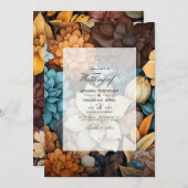 ブラウンブレンドフローラ冬の結婚式 招待状 (正面/裏面)