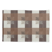 ブラウンブロックプリント枕ケース 枕カバー (裏面)