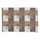 ブラウンブロックプリント枕ケース 枕カバー (正面)