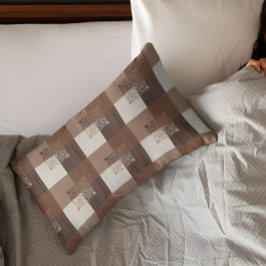 ブラウンブロックプリント枕ケース 枕カバー