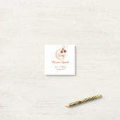 ブラウンブロムスクワッド誕生日名ピーチモノグラム ポストイット (デスク上)