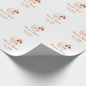 ブラウンブロムスクワッド誕生日名ピーチモノグラム ラッピングペーパー (角)