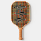 ブラウンプライド、オレンジ、グレーシェード、イエローマス ピックルボールラケット (正面)