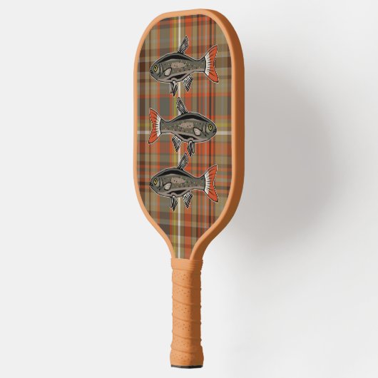 ブラウンプライド、オレンジ、グレーシェード、イエローマス ピックルボールラケット (左)