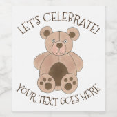 ブラウンプラッシュのおもちゃテディベアぬいぐるみ動物の好意 ワインラベル (シングルラベル)