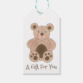 ブラウンプラッシュ玩具テディベアぬいぐるみ動物誕生日 ギフトタグ