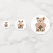 ブラウンプラッシュ玩具テディベアぬいぐるみ動物誕生日 コンフェッティ (正面)