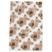 ブラウンプラッシュ玩具テディベアぬいぐるみ動物誕生日 ミディアムペーパーバッグ (裏面)