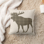 ブラウンプレイドコテージムース素朴な枕 クッション (ブランケット)