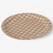 ブラウンプレードベア誕生日プレート ペーパープレート (アングル)