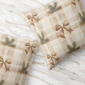 ブラウンプレードボー素朴グモダンリーンファームハウス クッション