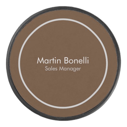 ブラウンプレーンシンプルモダンプロフェッショナル アイスホッケーパック (正面)