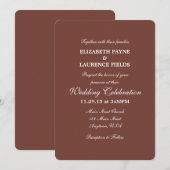 ブラウンプレーンシンプル結婚式招待状 招待状 (正面/裏面)