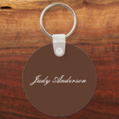 ブラウンプロフェッショナルプレーンモダンエレガント キーホルダー (正面)