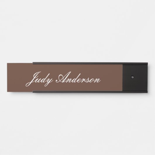 ブラウンプロフェッショナルプレーンモダンエレガント サインプレート (正面)