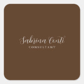 ブラウンプロフェッショナル書道トレンディーモダンプレーン スクエアシール (正面)