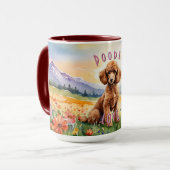 ブラウンプードルマグ、カスタマイズ可能なファームサンライズ マグカップ (正面左)